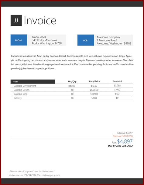 Invoice Template Open Office — Db