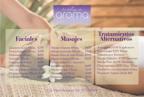 Diseño De Menú De Servicios Para Spa Aroma Mintdiseño Spa Masaje