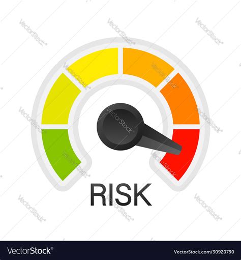 Risk Icon On Speedometer High Risk Meter Stock Vector Image