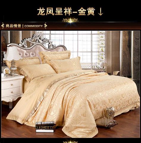 In short, not only will you be giving the gift of a better night's sleep when you choose a premium sheet set for the happy couple: Luxury satin jacquard gold yellow wedding bedding set ...