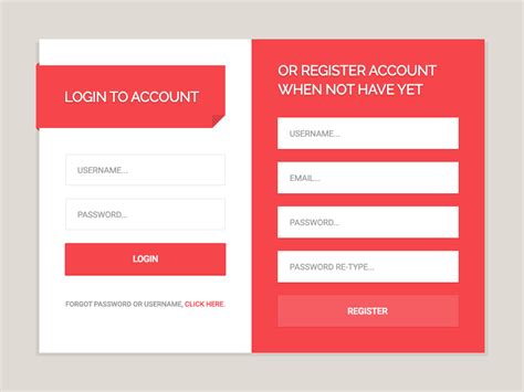 Login And Register Form Ui Psd Free Download