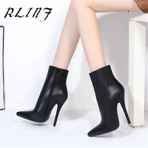 Rlinf Sexy Super High Heels 13cm Fine With Pointed Stretch Over Knee Boots High Heel Boots In