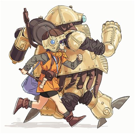 Lucca Ashtear And Robo Chrono Trigger Drawn By Hosodayo Danbooru