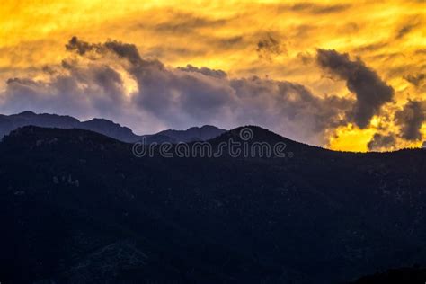 Colorado Springs Mountain Sunset Stock Image Image Of Mountains Dusk