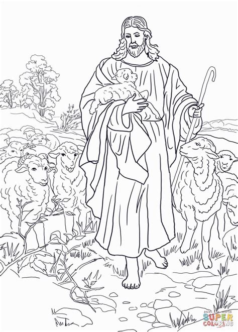 Good Shepherd Coloring Page Jesus Coloring Pages Bible Coloring
