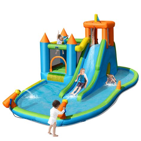 Bountech Inflatable Water Slide Kids Bounce House Splash Pool without ...