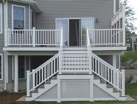 Split Deck Stairs With Landing Exterior Stairs Deck Staircase