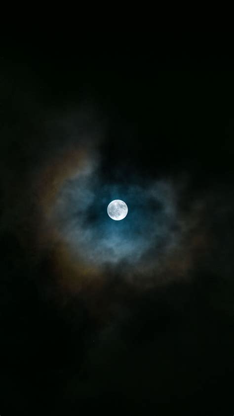 Full Moon Dark Night Clouds 1080x1920 Wallpaper Beauty Landscapes