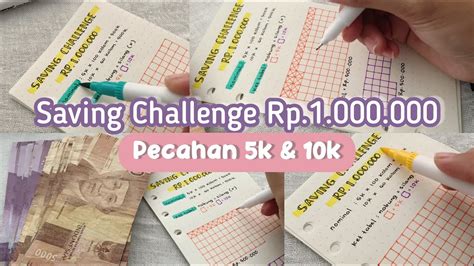 Tantangan Menabung 1 Juta Saving Challenge Pecahan 5k And 10k Nabung