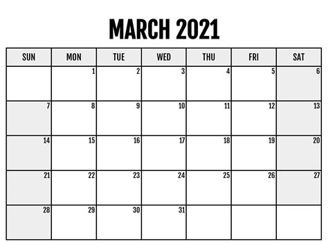 March 2021 Calendar Australia Printable Templates One Platform For