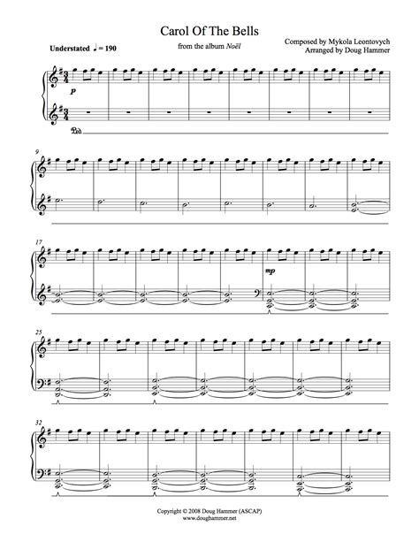 Ukrainian bell carol carol of the bells 2nd violin by john caponegro orchestra digital sheet music. Doug Hammer's Store | Carol Of The Bells