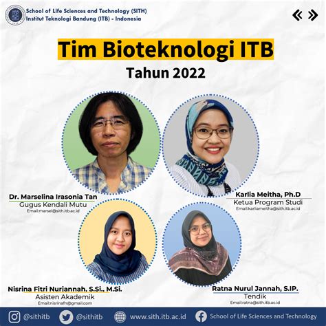 Tim Bioteknologi Program Studi Magister Bioteknologi Sith Itb