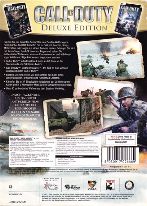 Call Of Duty Deluxe Edition 2005 Box Cover Art Mobygames