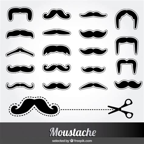 Free Vector Cut Out Moustache Icons