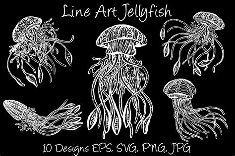 Jellyfish Octopus Deep Sea Creatures Graphic By Squeebcreative