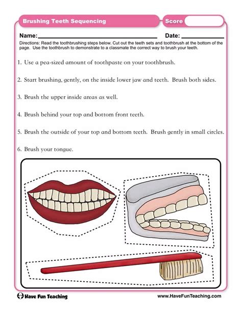 Brushing Teeth Worksheets