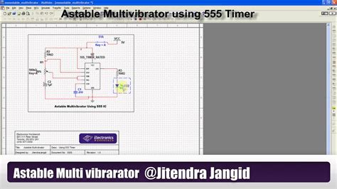 Astable Multi Vibrator For Square Wave Generation Using 555 Timer Youtube