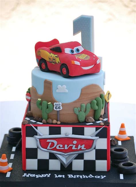Car First Birthday Cake Ann Inspired