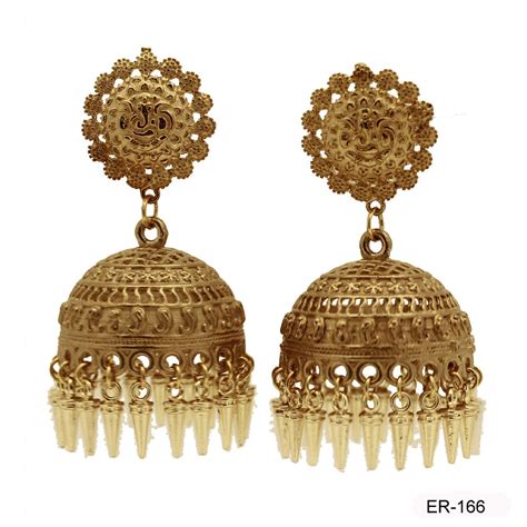 Brass And Alloy Golden Oxidized Gold Polished Jewellery 1 Pair Rs 165