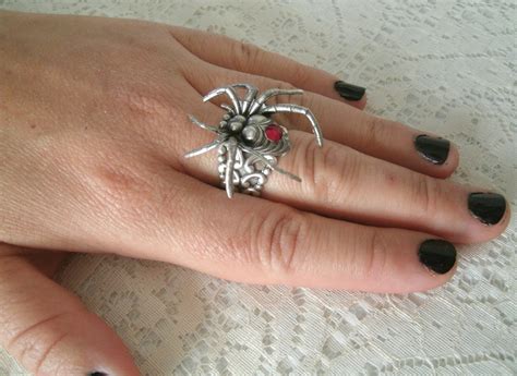 Black Widow Spider Ring Gothic Jewelry Goth Jewelry Steampunk Etsy
