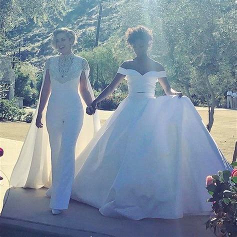 Image Result For Samira Wiley And Lauren Morelli Wedding Celebrity Wedding Dresses Lesbian
