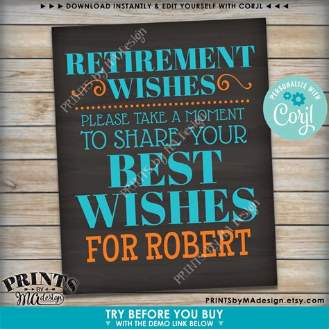 Retirement Party Sign Please Leave Your Best Wishes For The Retiree