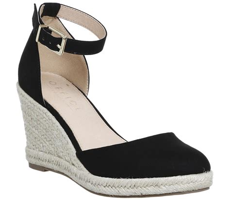 Office Leather Marsha Closed Toe Espadrille Wedges In Black Lyst