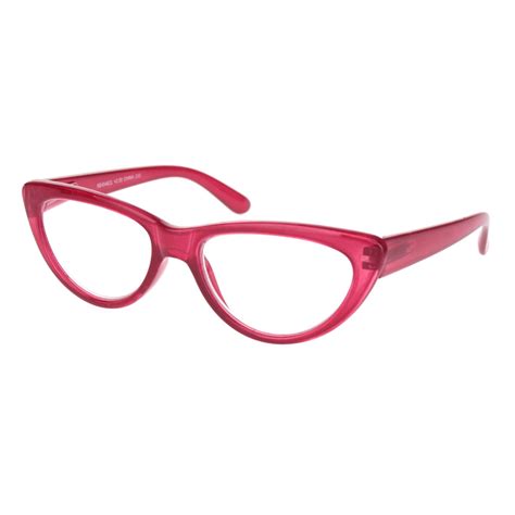 Womens Gothic Mod Retro Cat Eye Plastic Reading Glasses Red 20