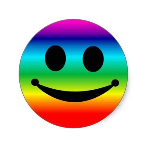 Rainbow Smiley Stickers Happy Smiley Face Smiley Smiley Emoji
