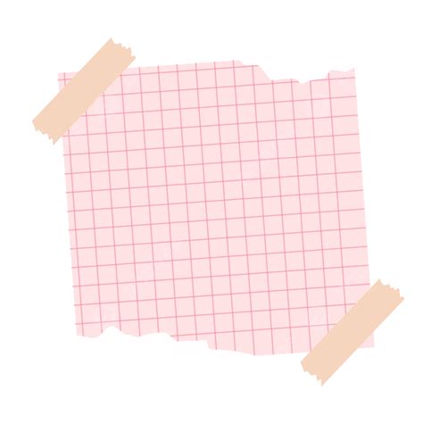 Pink Grid Paper Torn With Washi Tape Grid Paper Torn Paper Sticky