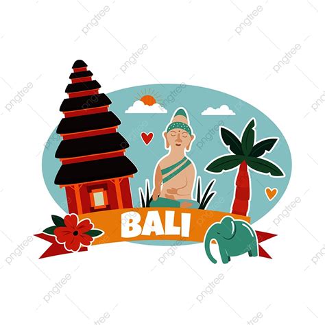 Ilustración De Dibujos Animados Con Monumentos Famosos De Bali Png