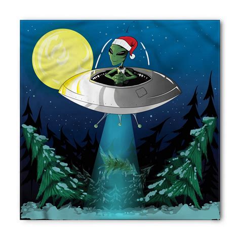 Ambesonne Outer Space Bandana Alien Christmas Art Unisex Head And