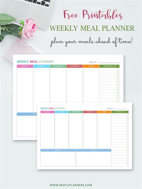 Plan You Meal Menu For Weeks Ahead Of Time By Using This Handy And