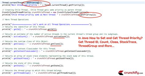 In Java How To Set And Get Thread Priority Get Thread ID Count Class