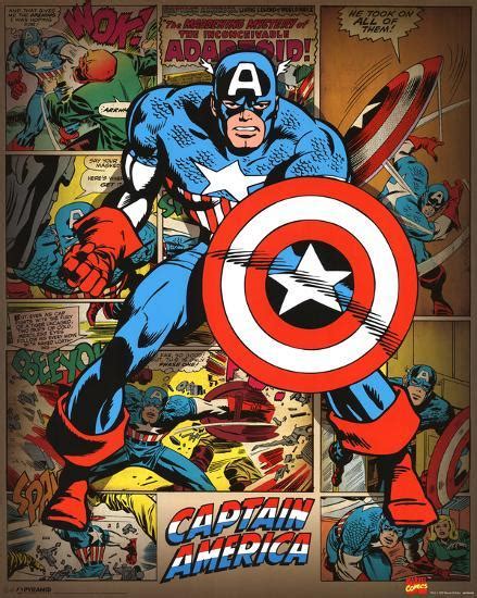 Marvel Comics Captain America Retro Print