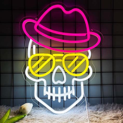 Skeleton Skull Neon Sign Led Neon Lights For Bedroom Wall Decor