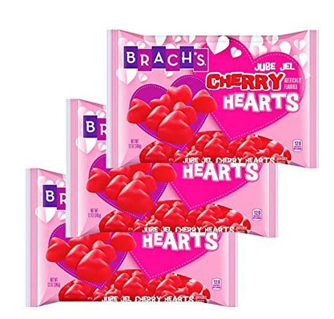 Brachs Jube Jel Cherry Hearts Valentines Day Jelly Candy Bulk Pack Of 3