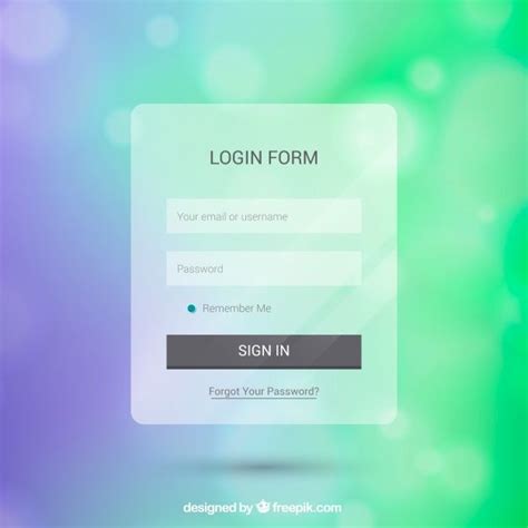 Download Colorful Blurred Login Form Design For Free Login Form