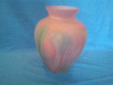 Rueven Nouveau Art Hand Painted 8 Glass Vase With Satin Finish Etsy