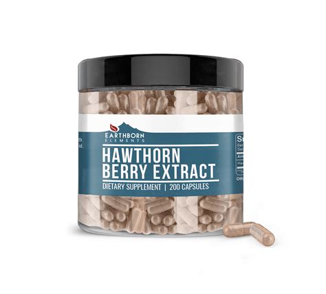 Hawthorn Berry Extract 200 Capsules 1275 Mg Serving Etsy