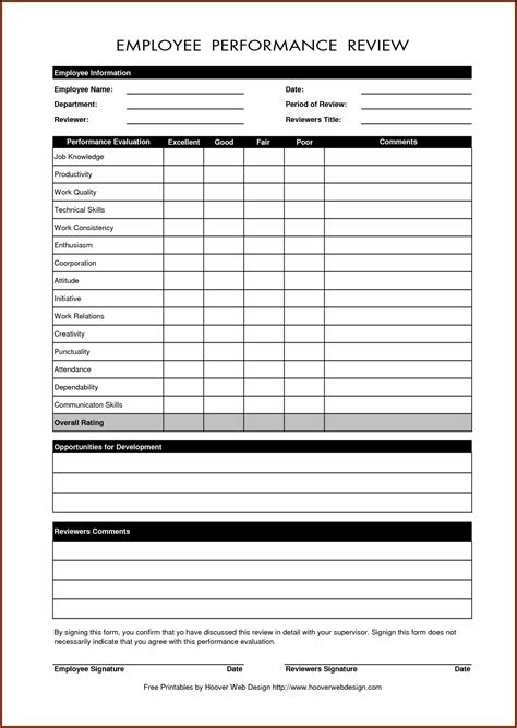 Free Printable Employee Review Forms - Form : Resume Examples #76YGzep9oL