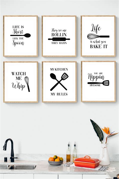 Kitchen Prints Wall Art Pictures Funny Inspirational Quote Sayings