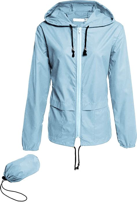 Avoogue Raincoat Women Lightweight Waterproof Rain Jackets