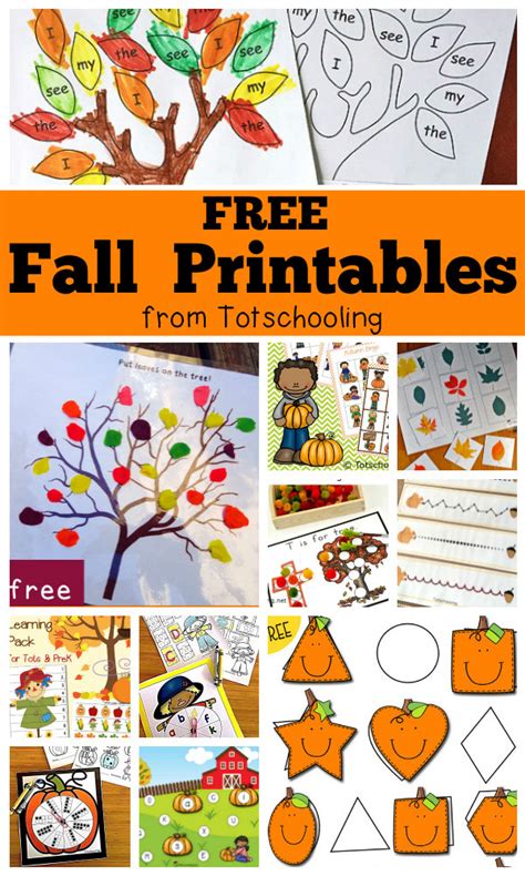 Free Fall Printables Preschool Printable Templates