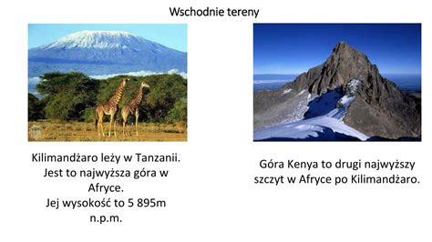 Kibo (5895 m), mawenzi (5150 m), szira (3943 m). PPT - Sub-Saharan Africa Afryka Subsaharyjska PowerPoint ...