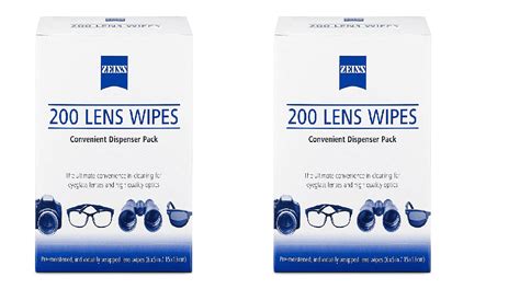 Zeiss Pre Moistened Lens Cleaning Wipes Pack Of 200 2 Pack