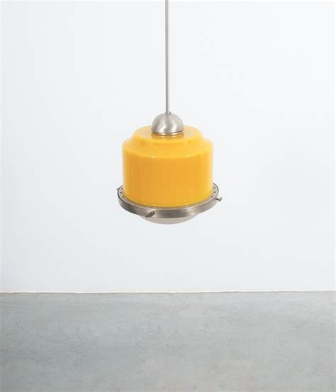 Stilnovo Yellow Glass Pendant Lamp Glass Circa 1950 For Sale At