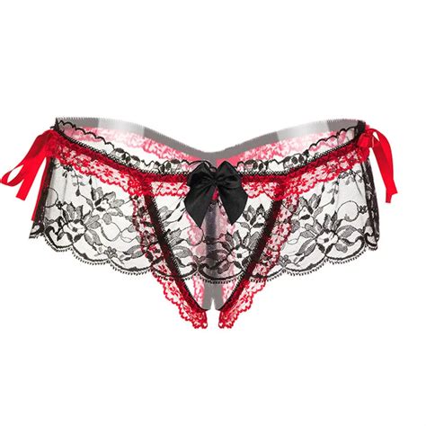 Sexy Underwear Women Elasticity Lace Sexy Panties Women Thongs And G Strings Briefs Open Panties