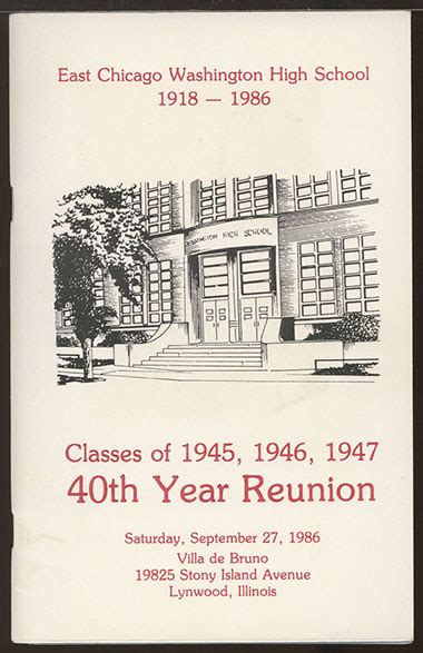 Washington High School Classes Of 1945 1946 And 1947 40th Reunion