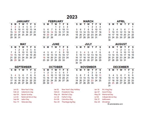 2023 Calendar Pdf Word Excel Yearly Calendar 2023 Excel Template